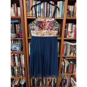 Brand New Anthropologie Moulinette Soeurs Women 14 Floral Embroidered Mini Dress